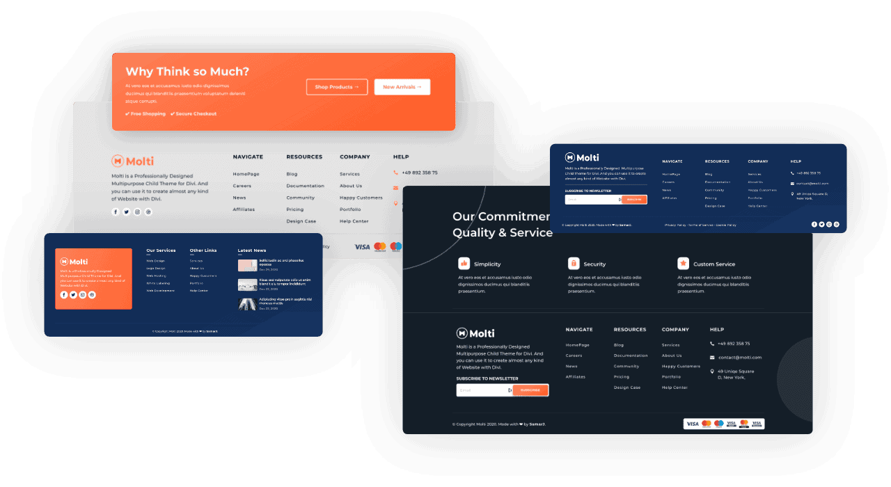 Molti - Ecommerce Footers